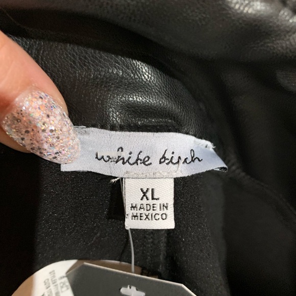 Faux Leather High Waisted Leggings / high rise White Birch legging multiple Szs - Picture 10 of 11